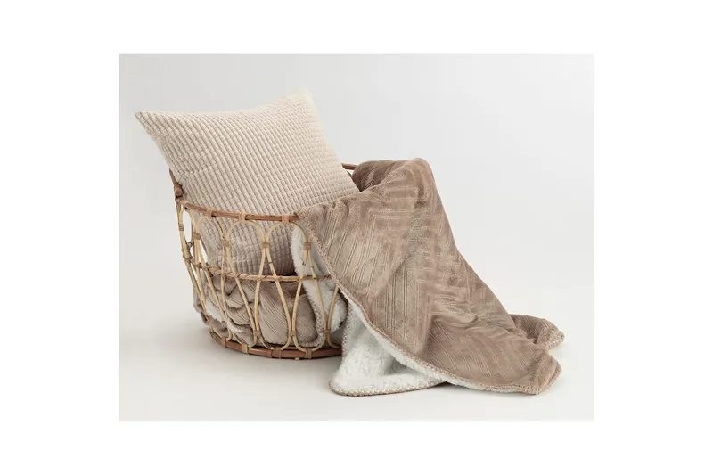 Tæppe Sherpa 130 x 170 cm - Linned - Tekstiler - Pude & plaid - Tæpper & plaider