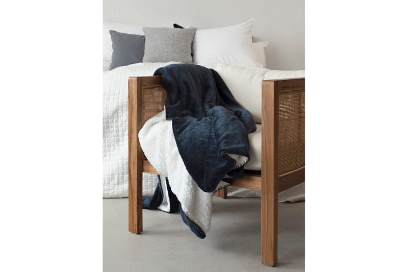Tæppe Sherpa 130 x 170 cm - Marineblå - Tekstiler - Pude & plaid - Tæpper & plaider