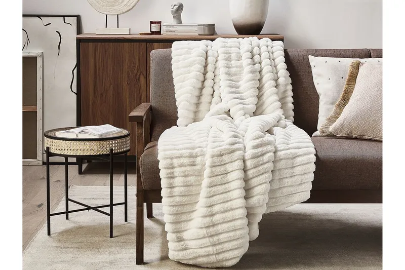 Abteh Plaid 150x200 cm Tosidet - Hvid - Tekstiler - Pude & plaid - Tæpper & plaider