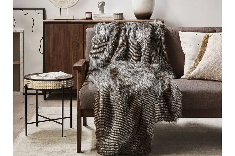 Asdad Plaid 150x200 cm Tosidet - Brun/Hvid - Tekstiler - Pude & plaid - Tæpper & plaider