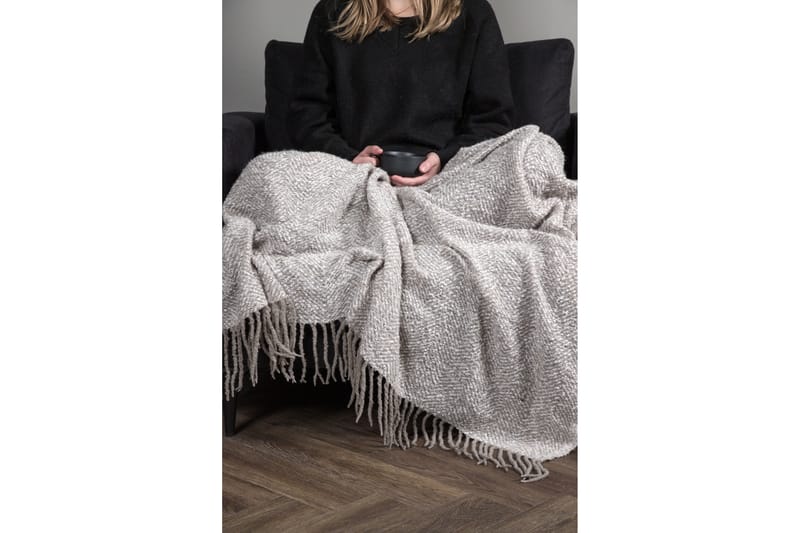 Kuldie Plaid 130x170 cm - Grå/Hvid - Tekstiler - Pude & plaid - Tæpper & plaider
