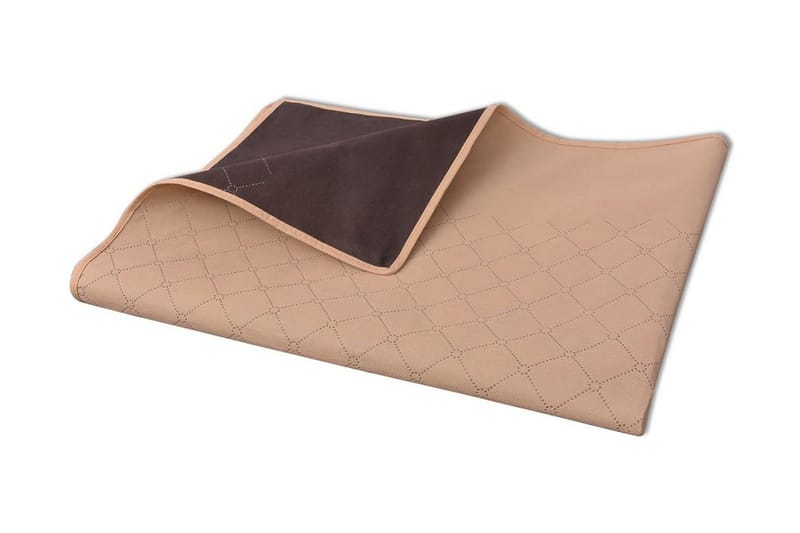picnictæppe beige og brun 100x150 cm - Flerfarvet - Tæpper & plaider