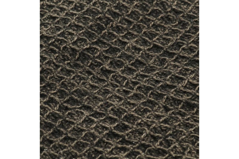 plaid 125 x 150 cm bomuld antracitgrå/brun - Grå - Tæpper & plaider