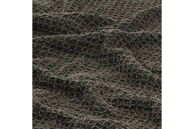 plaid 125 x 150 cm bomuld antracitgrå/brun - Grå - Tæpper & plaider