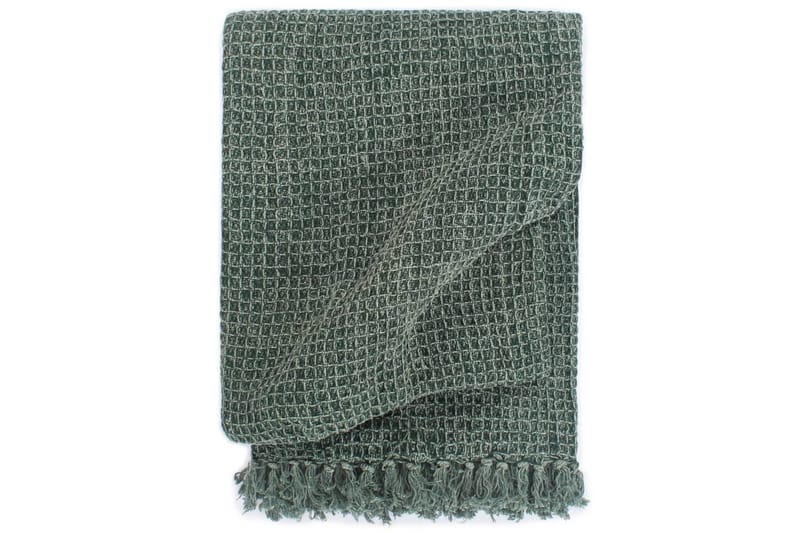 plaid 125 x 150 cm bomuld mørkegrøn - Grøn - Tekstiler - Pude & plaid - Tæpper & plaider