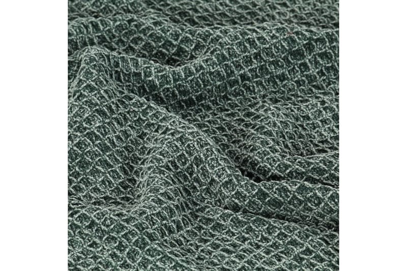 plaid 125 x 150 cm bomuld mørkegrøn - Grøn - Tekstiler - Pude & plaid - Tæpper & plaider