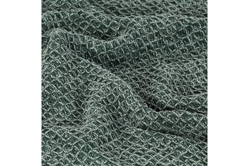 plaid 125 x 150 cm bomuld mørkegrøn - Grøn - Tæpper & plaider