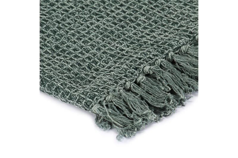 plaid 125 x 150 cm bomuld mørkegrøn - Grøn - Tekstiler - Pude & plaid - Tæpper & plaider