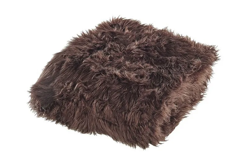 Plaid 200 x 220 cm brun DELICE - Brun - Tekstiler - Pude & plaid - Tæpper & plaider