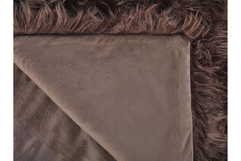 Plaid 200 x 220 cm brun DELICE - Brun - Tekstiler - Pude & plaid - Tæpper & plaider