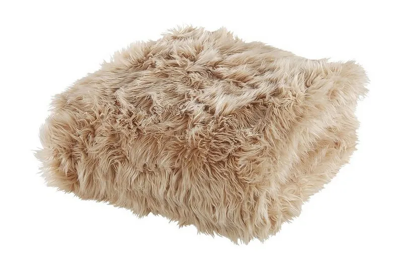 Plaid 200 x 220 cm lysebrun DELICE, Brun