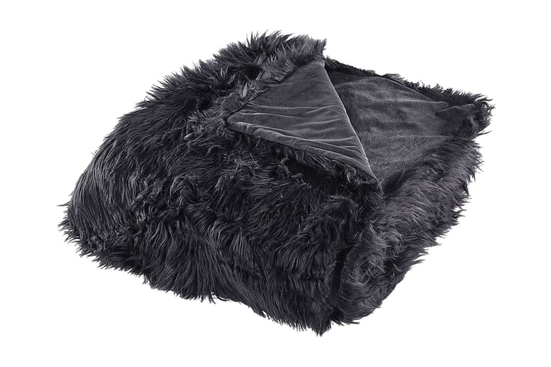 Plaid 200 x 220 cm Sort DELICE - Sort - Tekstiler - Pude & plaid - Tæpper & plaider