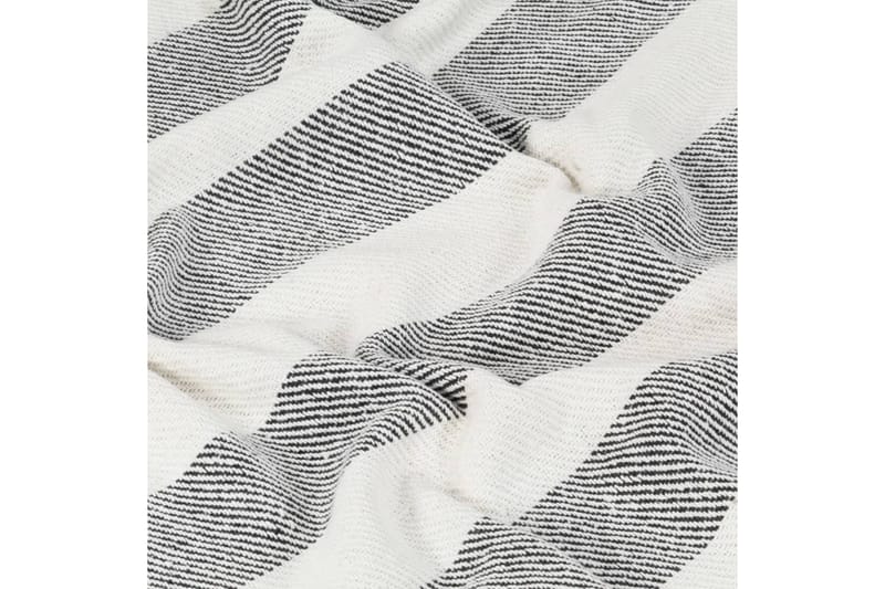 plaid 220 x 250 cm stribet bomuld antracitgrå - Grå - Tekstiler - Pude & plaid - Tæpper & plaider