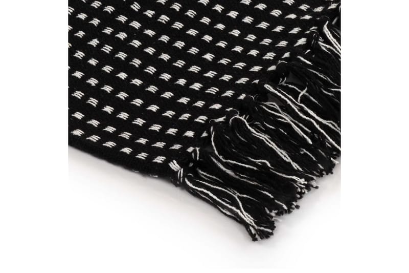 Plaid Bomuld Firkanter 160 X 210 Cm Sort - Sort - Tekstiler - Pude & plaid - Tæpper & plaider