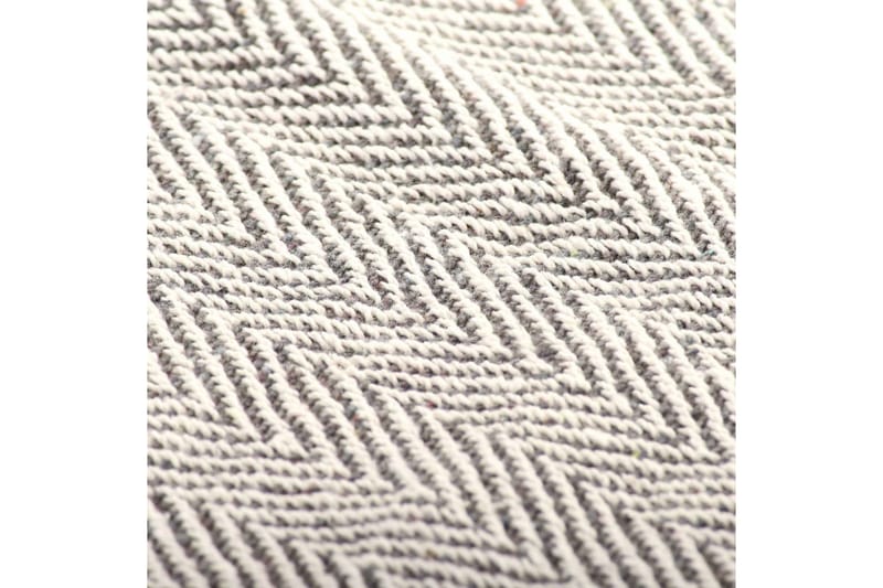 Plaid Bomuld Sildebensmønstret 125 X 150 Cm Grå - Grå - Tekstiler - Pude & plaid - Tæpper & plaider