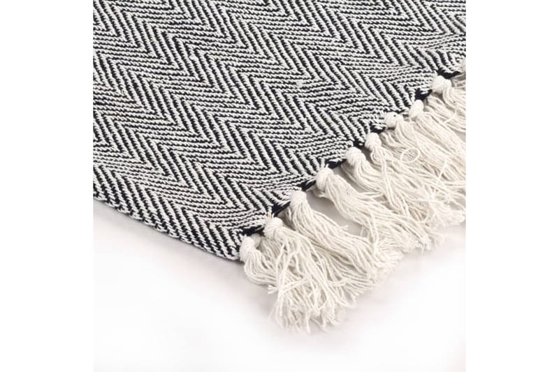 Plaid Bomuld Sildebensmønstret 160 X 210 Cm Marineblå - Blå - Tekstiler - Pude & plaid - Tæpper & plaider