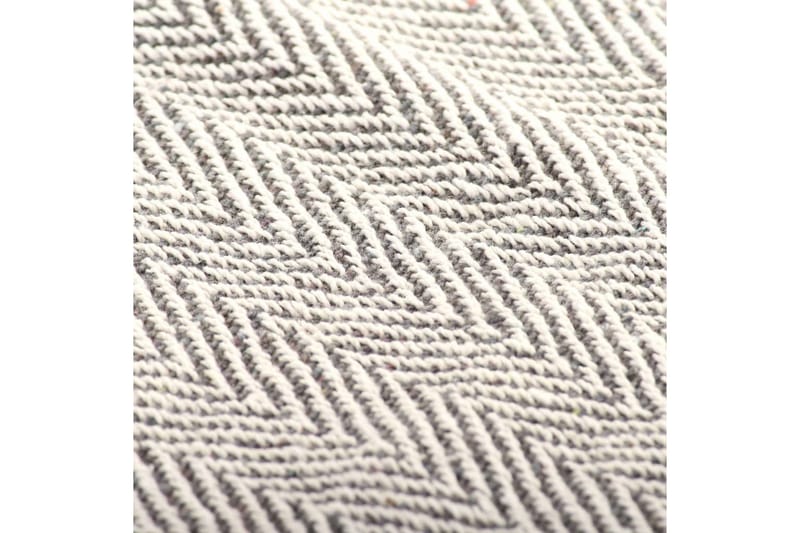 Plaid Bomuld Sildebensmønstret 220 X 250 Cm Grå - Grå - Tekstiler - Pude & plaid - Tæpper & plaider
