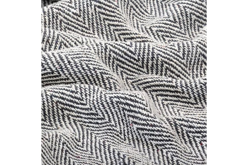 Plaid Bomuld Sildebensmønstret 220 X 250 Cm Marineblå - Blå - Tekstiler - Pude & plaid - Tæpper & plaider