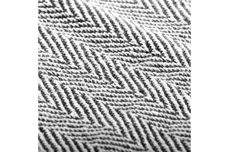 Plaid Bomuld Sildebensmønstret 220 X 250 Cm Marineblå - Blå - Tekstiler - Pude & plaid - Tæpper & plaider