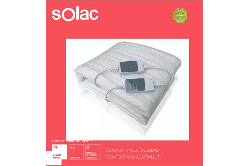 SOLAC Varmemadras Norway+ 120W - smertelindring - varmetæppe - Tæpper & plaider - sengevarmer
