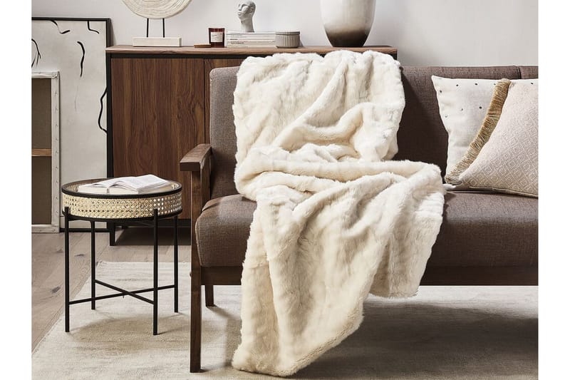 Tourza Plaid 150x200 cm Tosidet - Hvid - Tekstiler - Pude & plaid - Tæpper & plaider