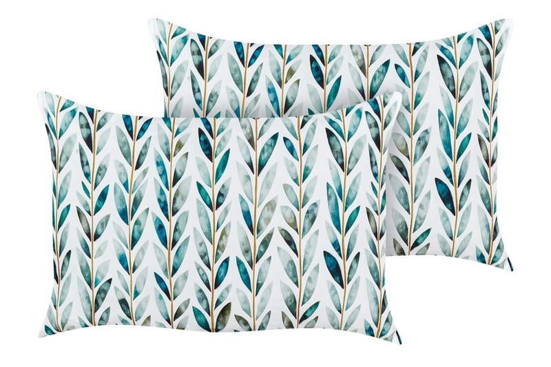 Tricase Udendørspude 42x60 cm 2 stk - Hvid/Grøn - Tekstiler - Pude & plaid - Udendørs puder