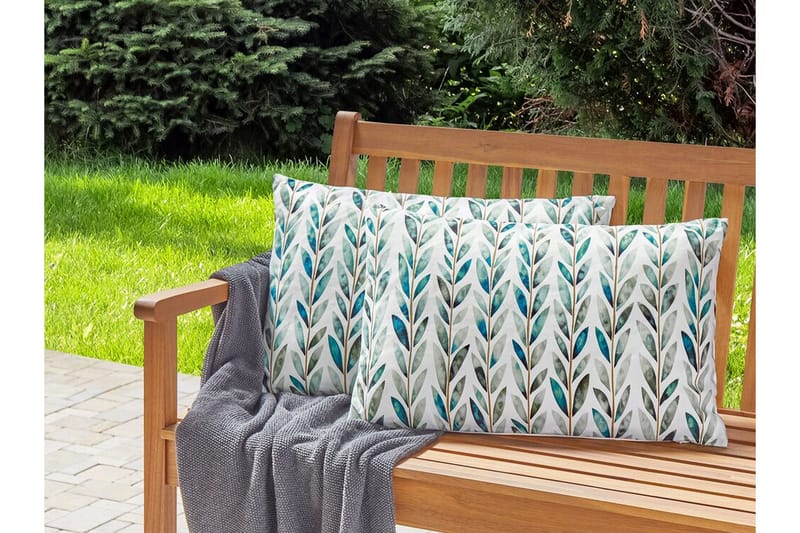 Tricase Udendørspude 42x60 cm - Hvid/Grøn - Tekstiler - Pude & plaid - Udendørs puder
