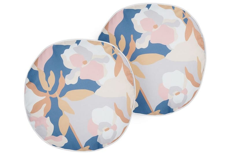 Vernole Udendørspude 40 cm Rund - Hvid/Blå/Pink - Tekstiler - Pude & plaid - Udendørs puder