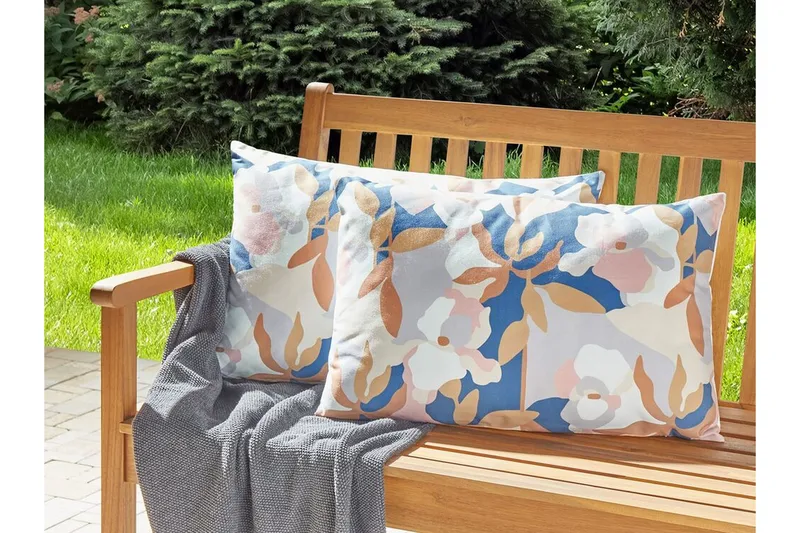 Vernole Udendørspude 42x60 cm - Hvid/Blå/Pink - Tekstiler - Pude & plaid - Udendørs puder