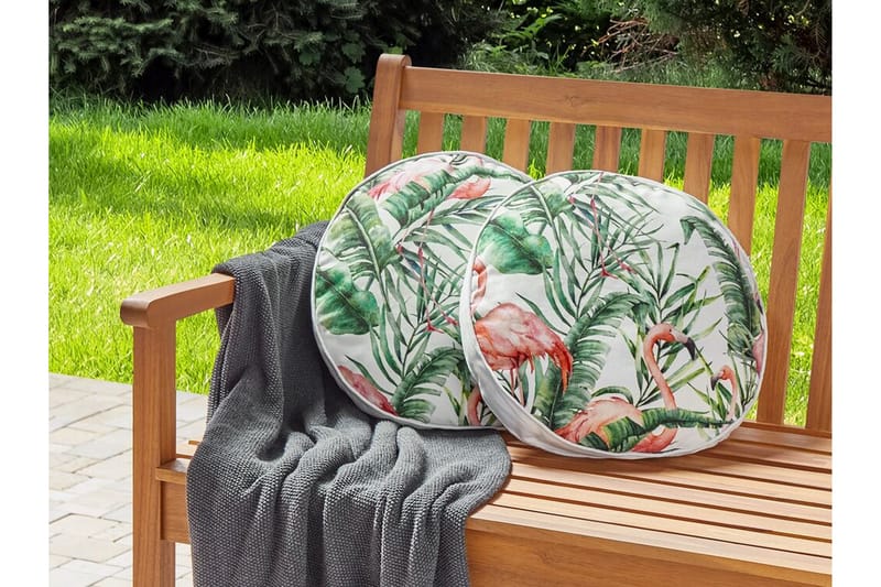 Visper Udendørspude 40 cm Rund - Hvid/Grøn/Pink - Møbler - Borde - Sofabord