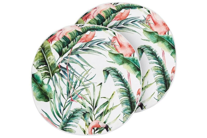 Visper Udendørspude 40 cm Rund - Hvid/Grøn/Pink - Møbler - Borde - Sofabord