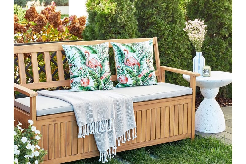 Visper Udendørspude 45x45 cm - Hvid/Grøn/Pink - Tekstiler - Pude & plaid - Udendørs puder