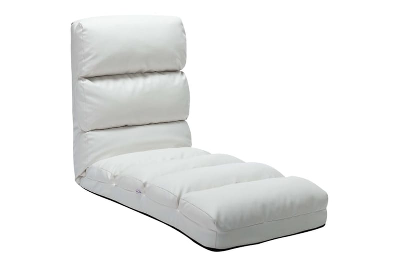 foldbar gulvstol kunstlæder hvid - Hvid - Sædehynder