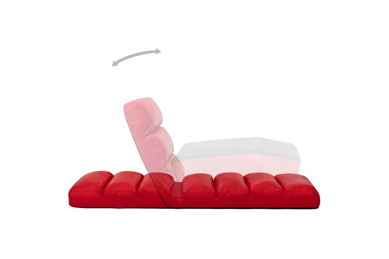 foldbar gulvstol kunstlæder rød - Rød - Sædehynder