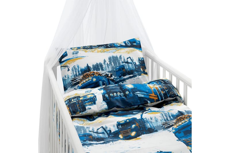 Dynebetræk til tremmeseng 2-Dele Lastbiler Marineblå, undefined