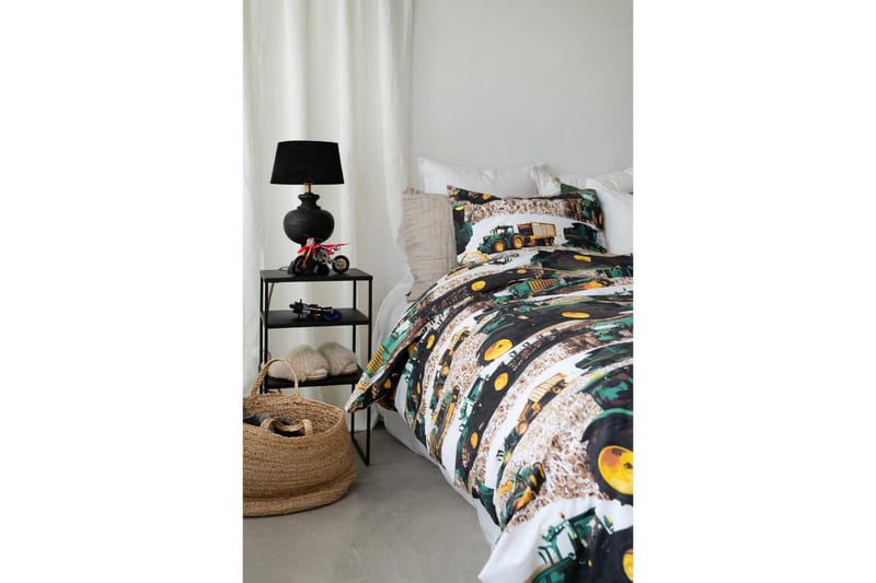 Dynebetræk Enkeltseng 2-Delers Mejetærsker Grøn - Tekstiler - Sengetøj - Sengesæt & dynesæt - Dynesæt enkeltseng