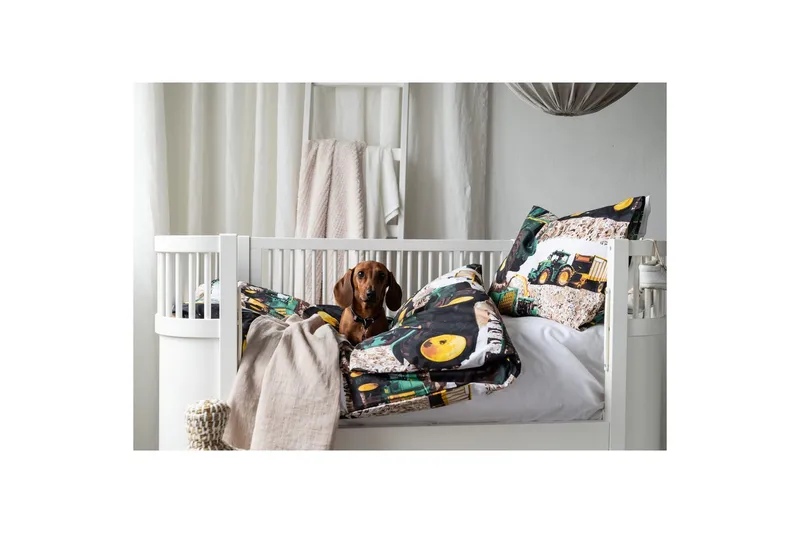 Dynebetræk til tremmeseng 2-Delers Mejetærsker Grøn - Tekstiler - Sengetøj - Sengesæt & dynesæt - Dynesæt enkeltseng