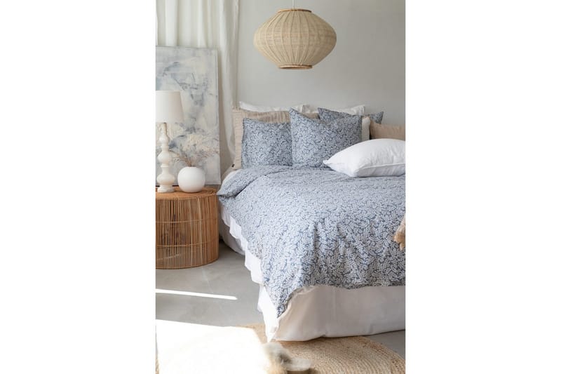 Dynebetræk Enkeltseng 2-Dele Hulda Blå - Tekstiler - Sengetøj - Sengesæt & dynesæt - Dynesæt enkeltseng