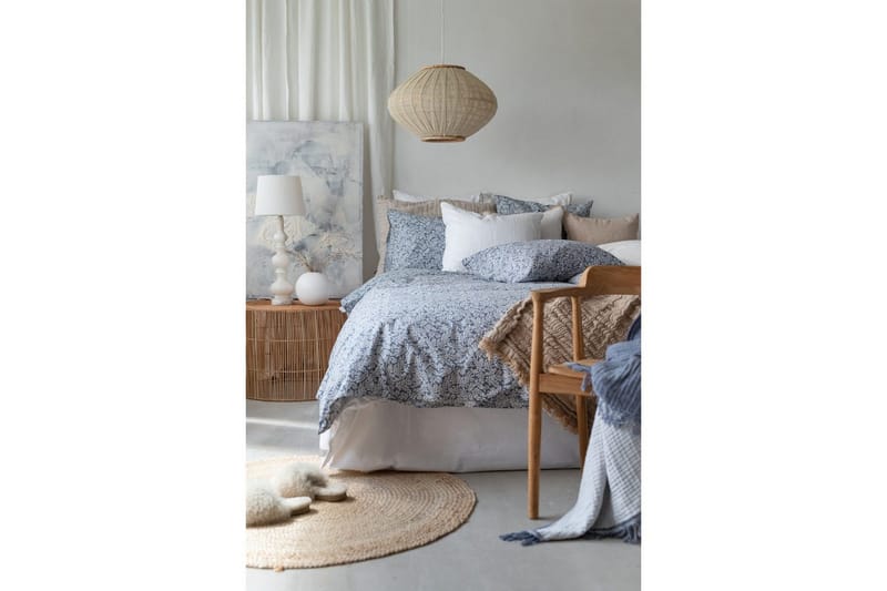 Dynebetræk Enkeltseng 2-Dele Hulda Blå - Tekstiler - Sengetøj - Sengesæt & dynesæt - Dynesæt enkeltseng