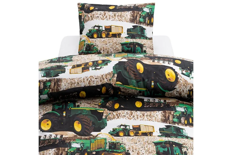 Dynebetræk Enkeltseng 2-Delers Mejetærsker Grøn, undefined