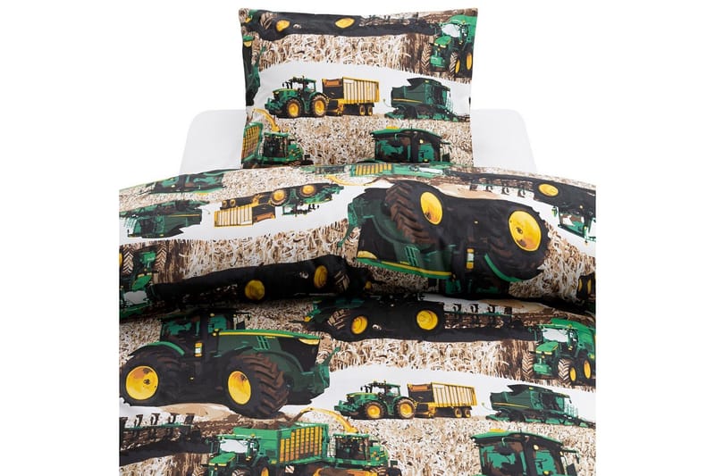 Dynebetræk Enkeltseng 2-Delers Mejetærsker Grøn, undefined