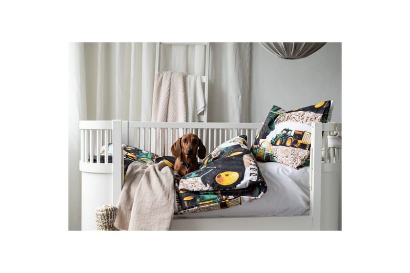 Dynebetræk til tremmeseng 2-Delers Mejetærsker Grøn - Tekstiler - Sengetøj - Sengesæt & dynesæt - Dynesæt enkeltseng