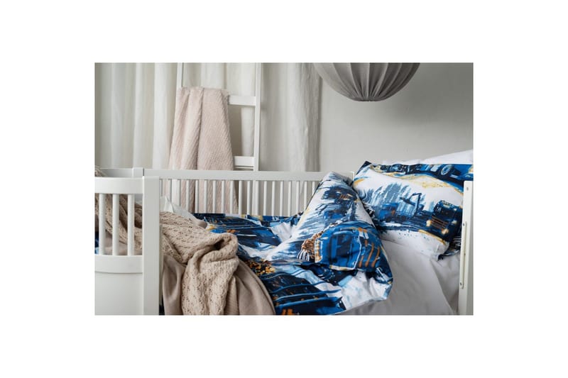 Dynebetræk til tremmeseng 2-Dele Lastbiler Marineblå - Tekstiler - Sengetøj - Sengesæt & dynesæt - Dynesæt enkeltseng