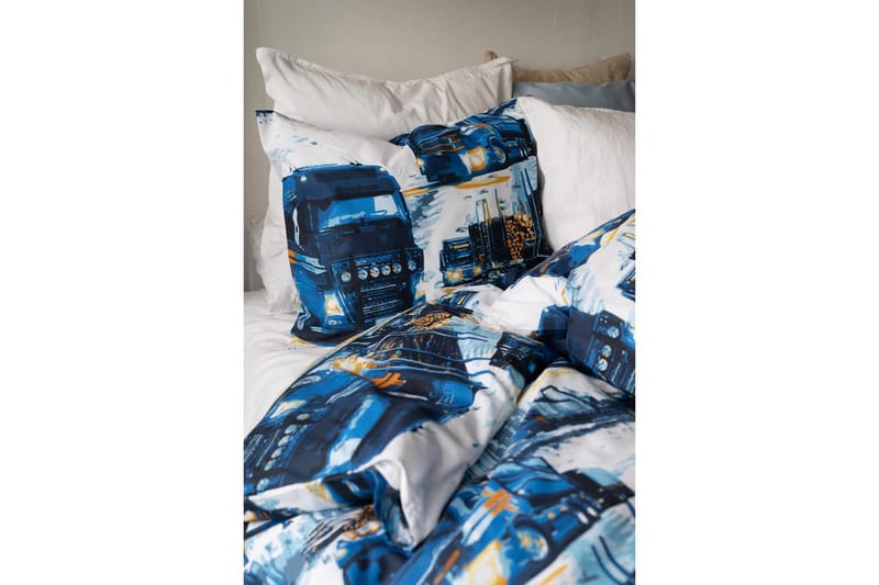 Dynebetræk Enkeltseng 2-Dele Lastbiler Marineblå - Tekstiler - Sengetøj - Sengesæt & dynesæt - Dynesæt enkeltseng