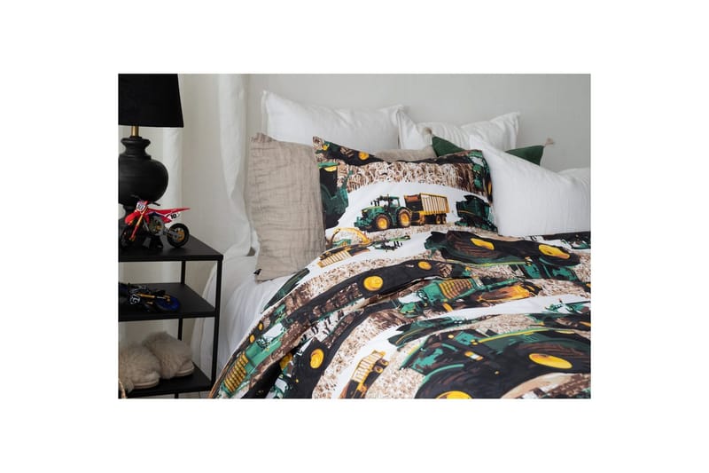 Dynebetræk Enkeltseng 2-Delers Mejetærsker Grøn - Tekstiler - Sengetøj - Sengesæt & dynesæt - Dynesæt enkeltseng