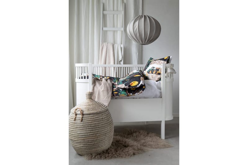 Dynebetræk til tremmeseng 2-Delers Mejetærsker Grøn - Tekstiler - Børnetekstiler - Sengetøj til børn - Sengesæt børn