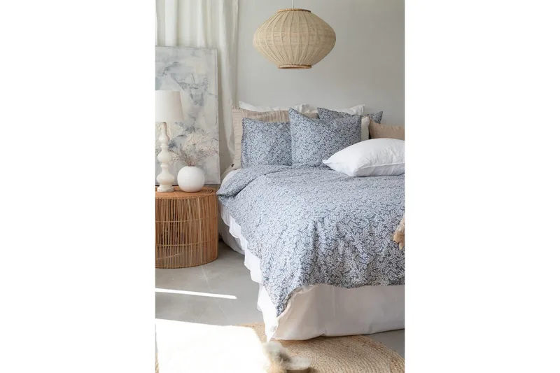 Dynebetræk Enkeltseng 2-Dele Hulda Blå - Tekstiler - Sengetøj - Sengesæt & dynesæt - Dynesæt enkeltseng