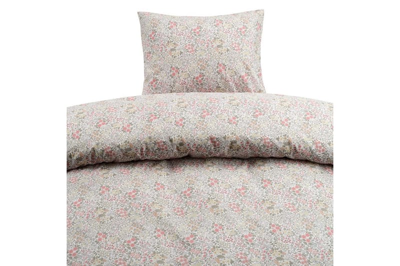 Dynebetræk Enkeltseng 2-Dele Floret Sand - Brun - Tekstiler - Sengetøj - Dyne