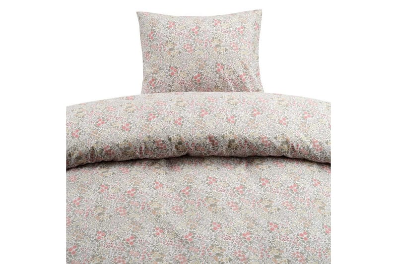 Dynebetræk Enkeltseng 2-Dele Floret Sand - Brun - Tekstiler - Sengetøj - Dyne