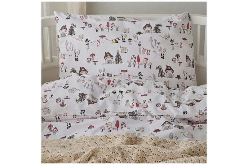 Dynebetræk til tremmeseng 2-dels Fingal Jul Hvid - Hvid - Tekstiler - Sengetøj - Dyne